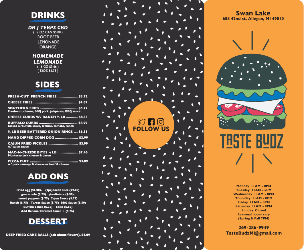 Taste Budz Menu